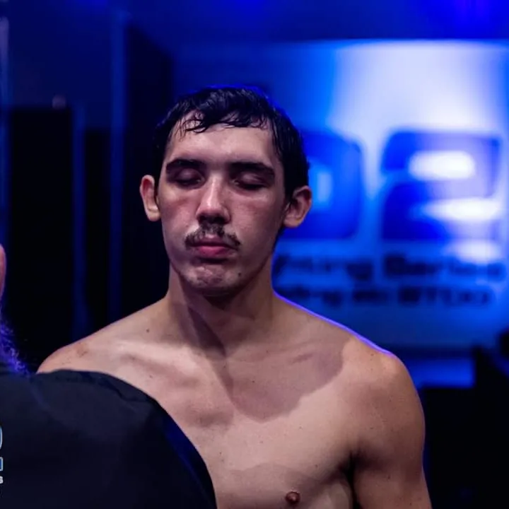 A close-up of Ethan Riley at an MMA event